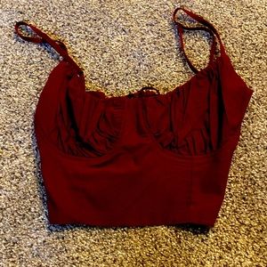 Cropped tank top with lace up back